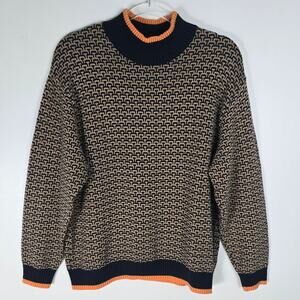 The Upside Castilla Clementine Sweater Mock Neck Geometric Pattern Multicolor S